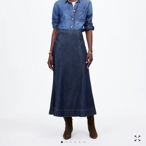 madewell denim midi skirt